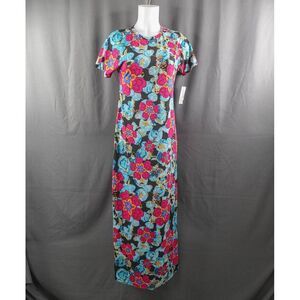 LuLaRoe Womens Maxi Dress XXS Pink Blue Floral Maria Vacation Coastal Flowy NEW